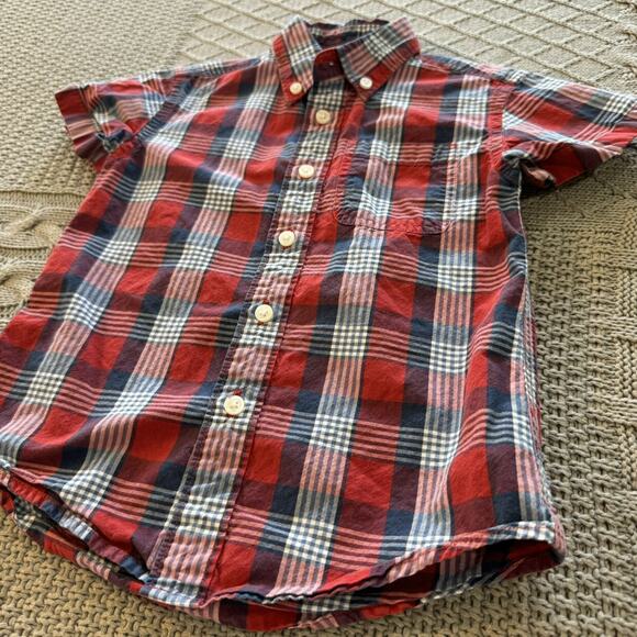Crewcuts Short Sleeved Plaid Button Down ~ 3 - Picture 6 of 9